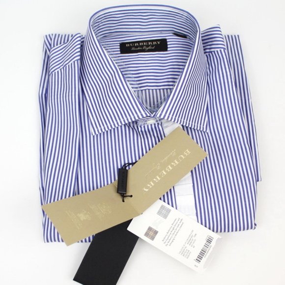 NWT Burberry Men's Ruffle Stripe Trim Fit Shirt– Luxe Statement Work or Event - Picture 3 of 9